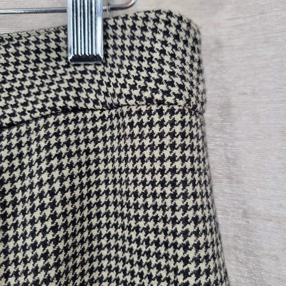 Lauren Ralph Lauren Wool Black and Cream Houndstooth Pencil Skirt Y2K Vintage